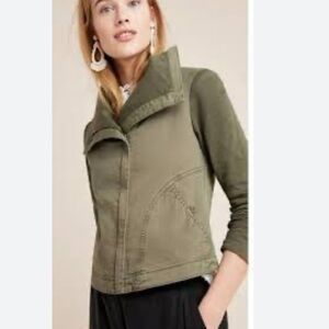 Anthropologie Marrakech Faravel moto utility Jacket olive green size XS